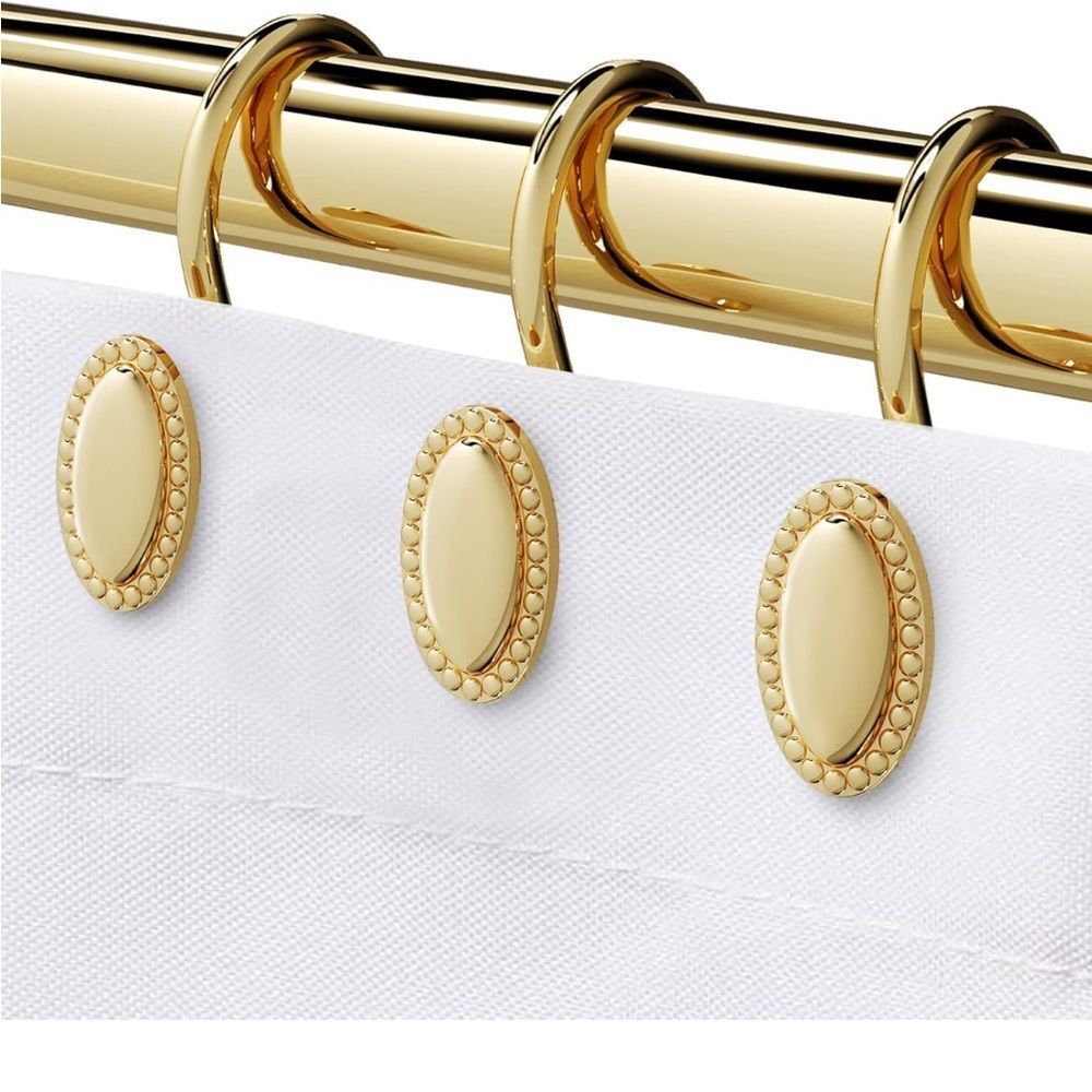 Gold Shower Curtain Hooks, set of 12
